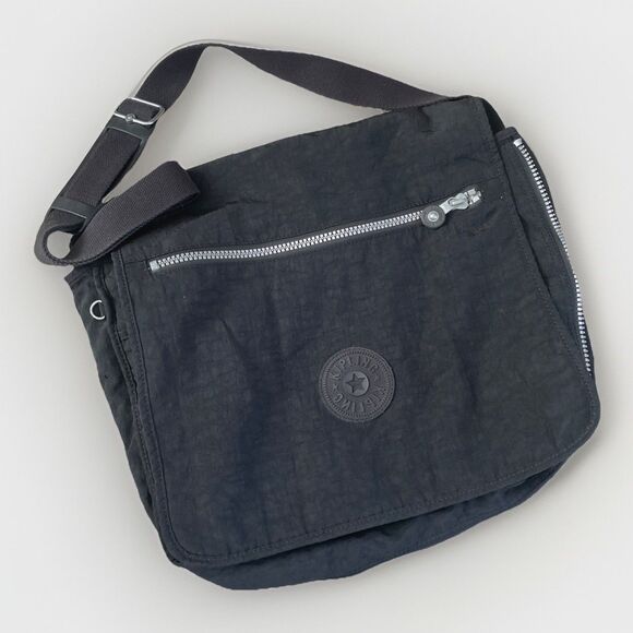 Kipling Madhouse Expandable Messenger Crossbody Laptop Bag Black Adjustable*READ - Picture 2 of 16